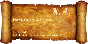 Markfeld Alfonz névjegykártya